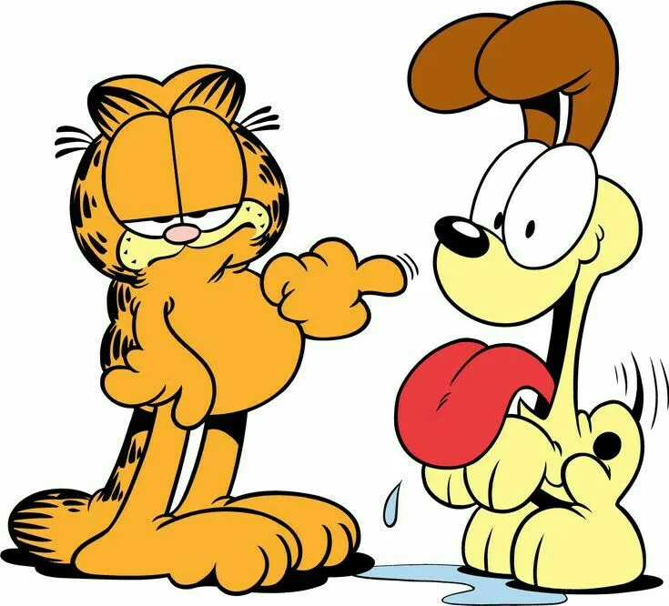 Garfield: O Gato Mais Preguiçoso e Amado do Mundo 3 Garfield, o famoso gato laranja, com expressão sarcástica, ao lado de Odie, o cachorro brincalhão, em uma pose cômica.